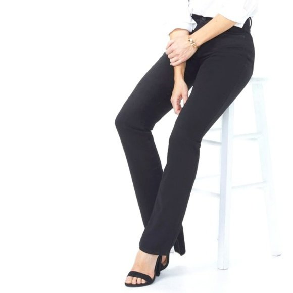 NYDJ Denim - NYDJ Tummy Tuck Bootcut Jeans Womens 6 Black Cotton Denim